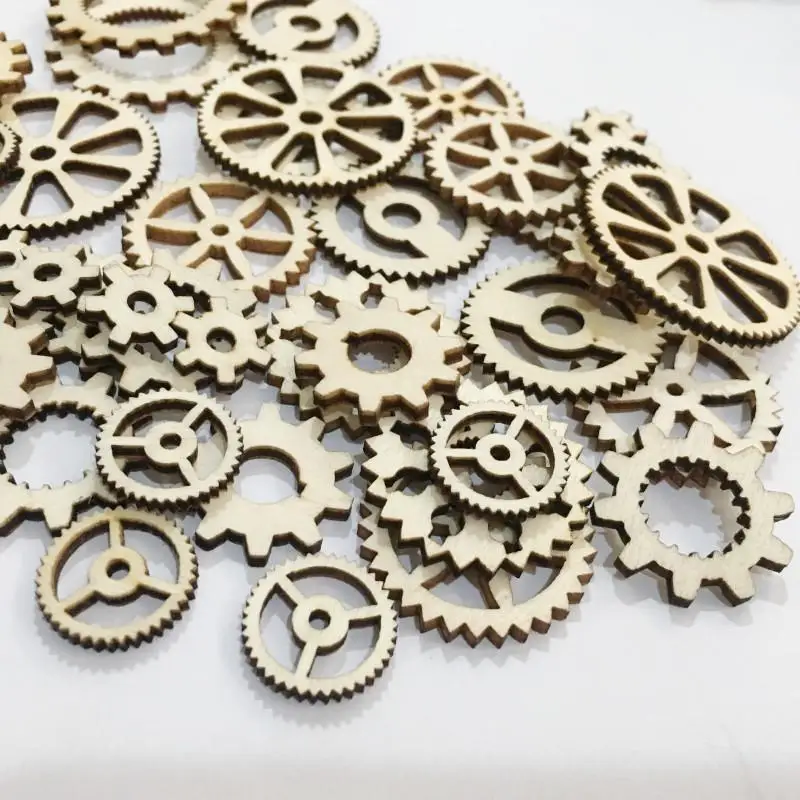 10PCS Spot cartoon DIY hand-painted wood wooden gear nursery creative jigsaw puzzle | Дом и сад