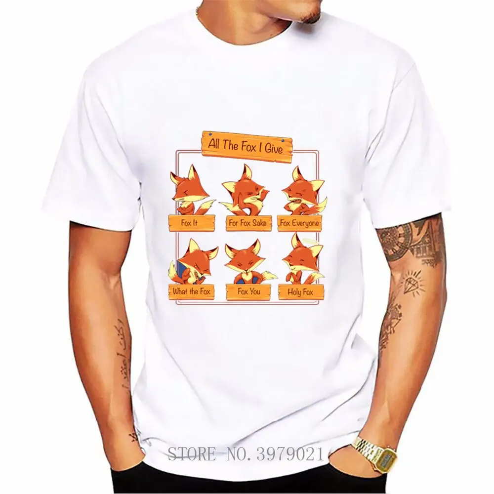 

All The Fox I Give Hiphop Pose Print T-shirt Men fashion Custom Tee Shirt Cartoon Anime T Shirt Top Quality Loose Fitness Tees