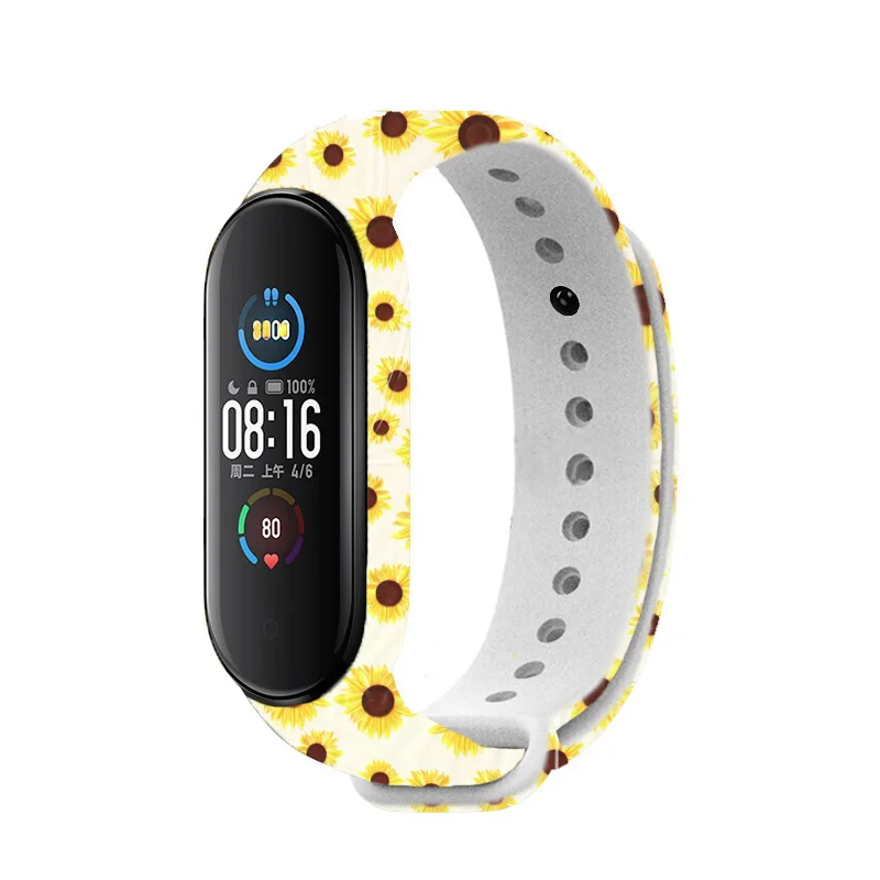 For Xiaomi Mi band 5 4 Strap Silicone Wrist Bracelet mi band 6 straps Soft Printing Colorful Watchband Accessories for mi band 3
