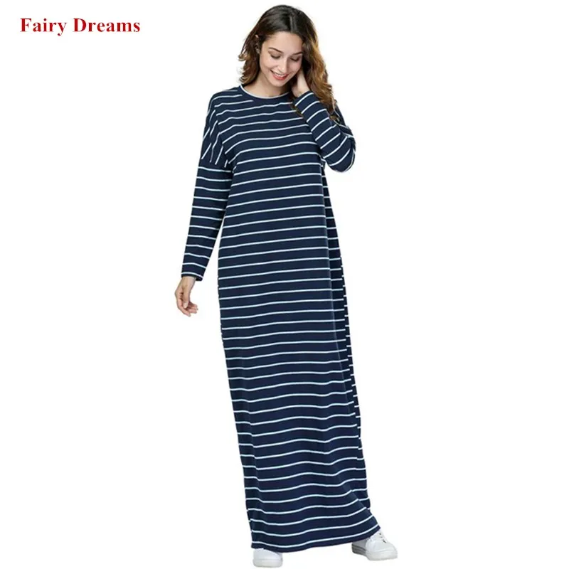 Женское мусульманское платье макси с длинным рукавом Abayas в арабском стиле