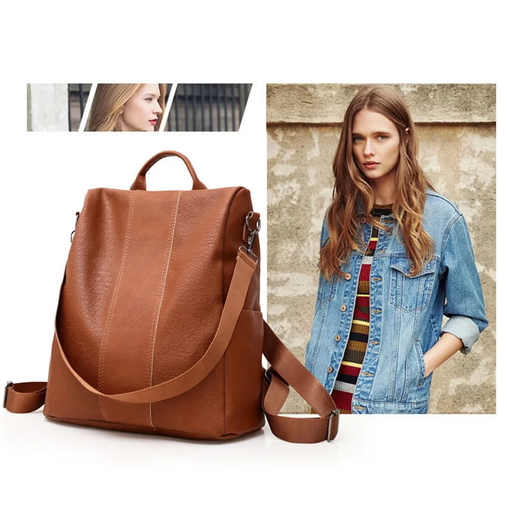

2019 Women Leather Anti-Theft Backpacks Female Rucksack High Quality Female Shoulder Bags School Bags For Girls Bagpack