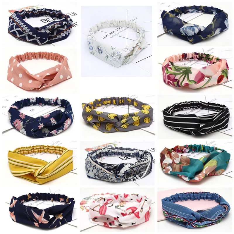 Повязка для волос женская мягкая эластичная однотонная лента с узлом винтажным