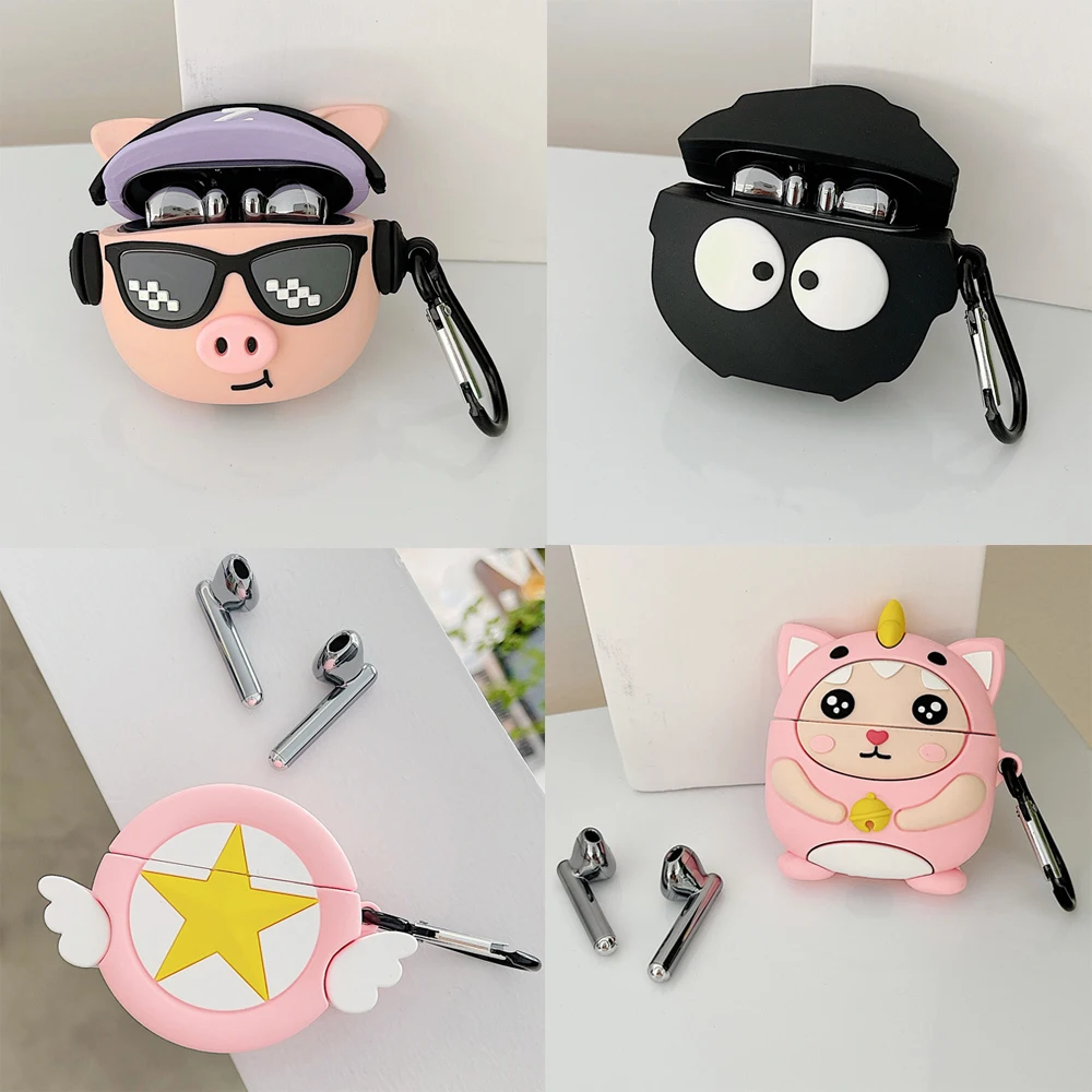 Милый мультяшный чехол в виде свиньи и волшебной звезды для HUAWEI FreeBuds 4i pro 4 мягкие
