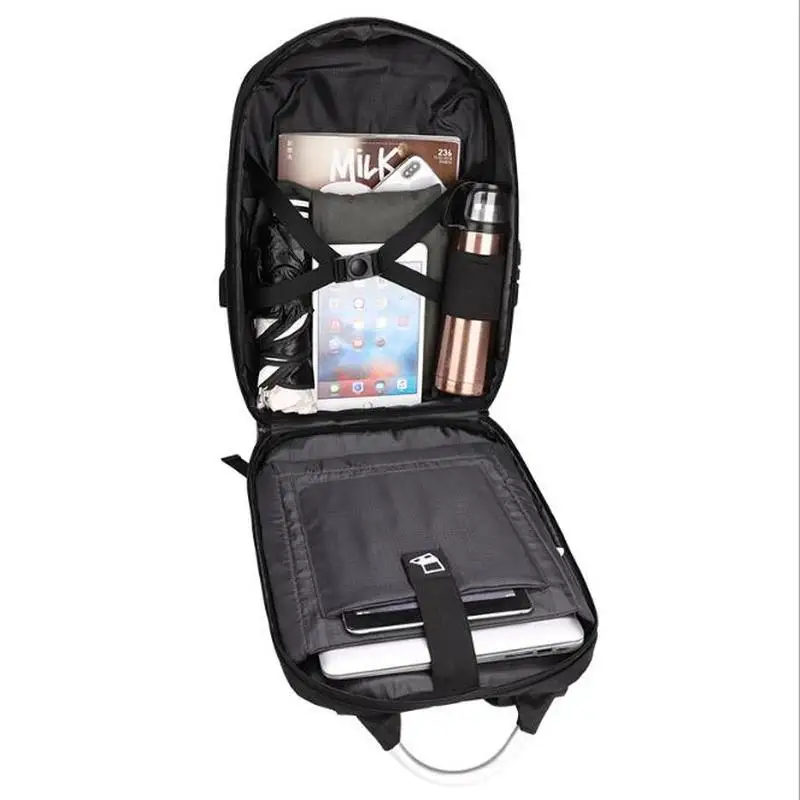 Новый модный мужской деловой рюкзак однотонный простой большой вместимости на