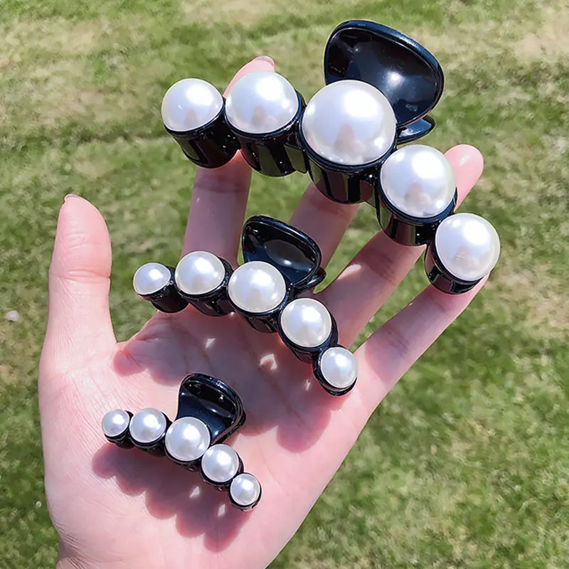 

1pc Acrylic Hair Crab Clamp Clip Large Hairpin Elegant Trendy Barrettes Women Hair Accessories Hyperbole Big Pearls Hair Claws