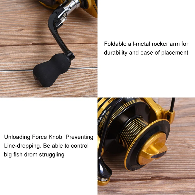 

Spinning Fishing Reel 13+1BB Full-Metal Folding Rocker Left&Right Hand High Speed 5.1:1Gear Ratio Baitcasting Crap Fishing Wheel