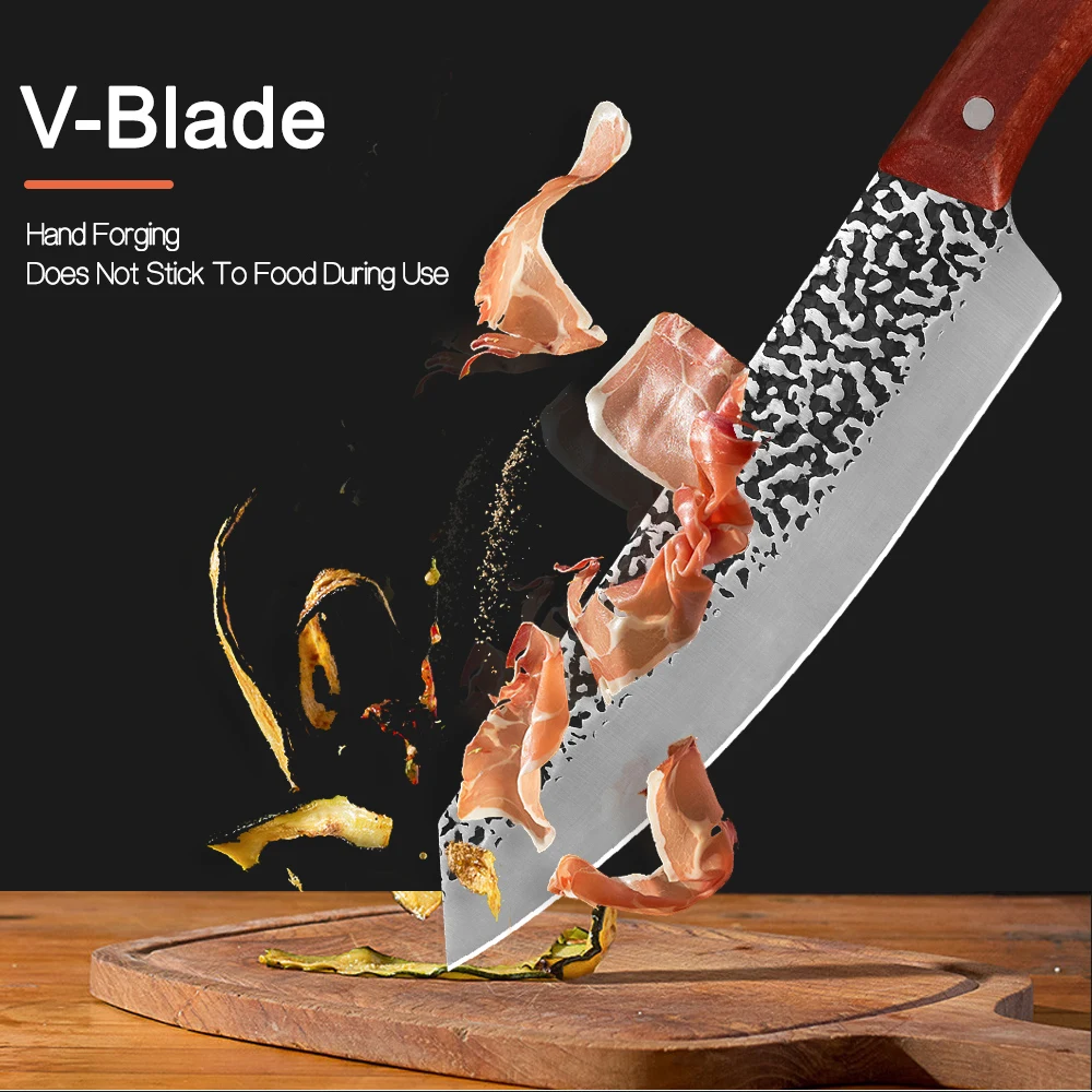 Дамасский нож из нержавеющей стали 8 дюймов мясника для кемпинга охоты сербский