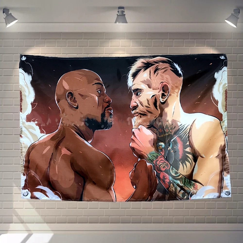 

Boxing Tattoo Art Poster Wall Art Canvas Painting Flag Banner Tapestry Home Decoration Hanging flag 4 Gromments in Corners