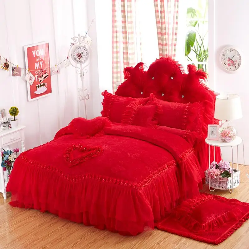 Комплект кружевного постельного белья принцессы зимний комплект из плотного