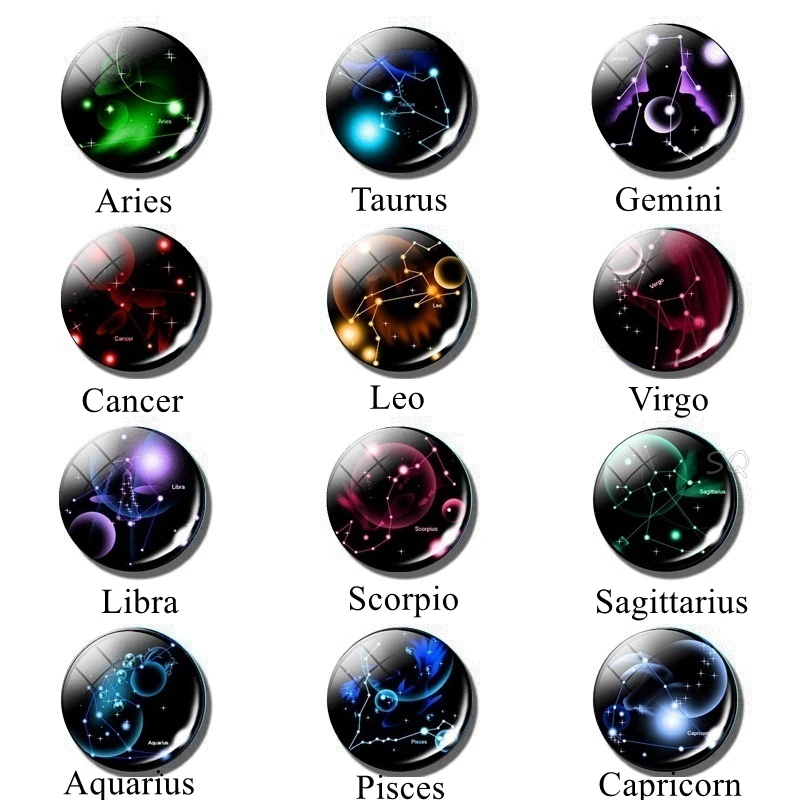 Стеклянная цепочка для ключей с 12 созвездиями стеклянный шар брелок знаками