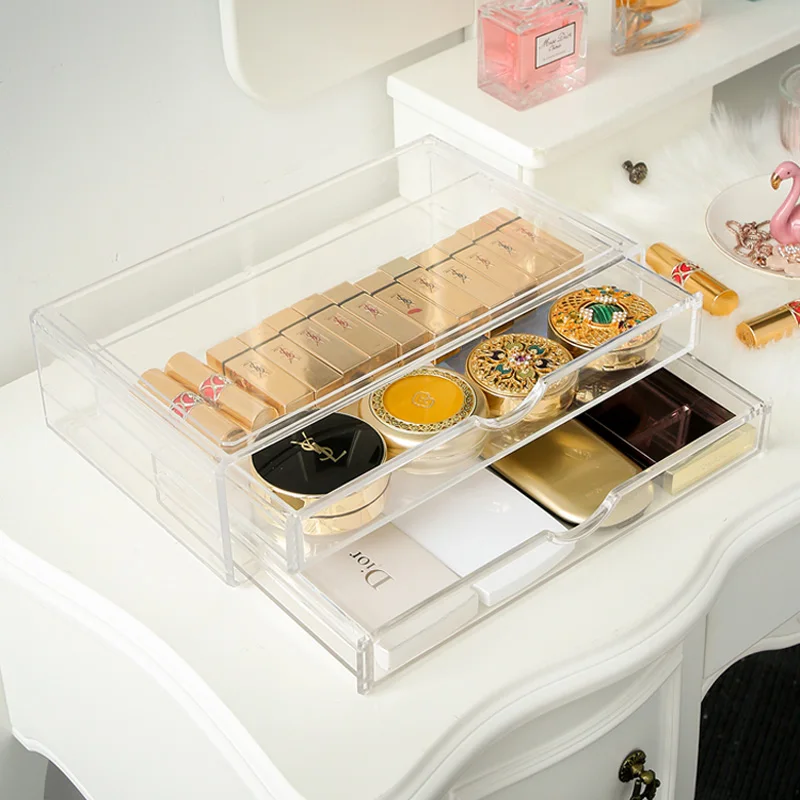 Household Acrylic Transparent Makeup Organizer Storage Box Make Up Cosmetic Drawers | Дом и сад