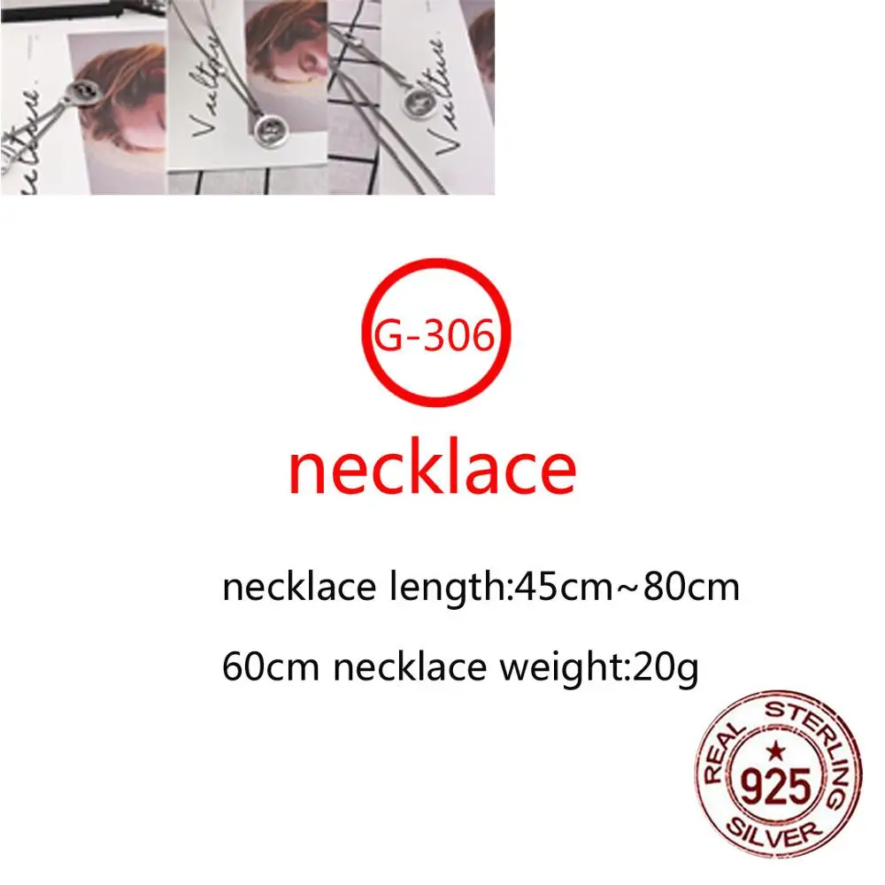 

G306 S925 Sterling Silver Necklace New Brand Couple Pattern Letter Personality Fashion Style Simple Style Gift Hot Sale