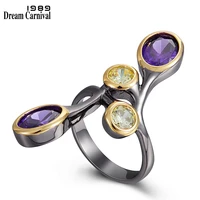 dreamcarnival1989 creative ring for women multi colors zircon delicate feminine jewelry long ring dating party must have wa11793