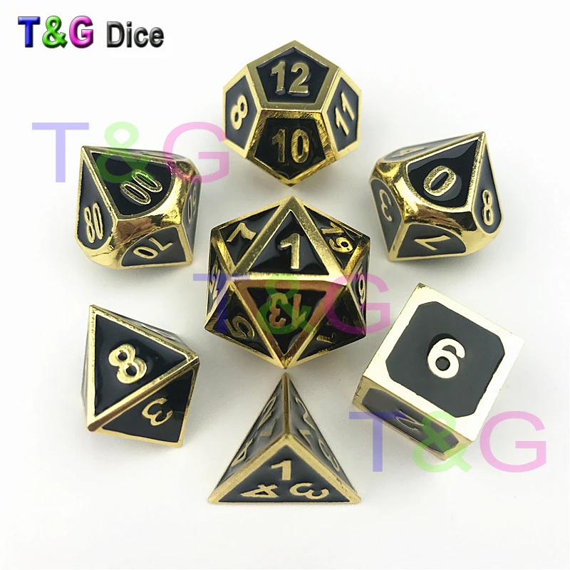 2017 Новый DnD 7 шт./компл. креативные многогранные металлические игральные кости Dado