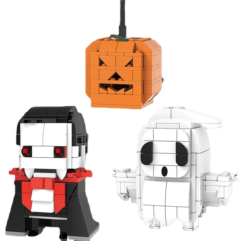 Children Halloween Series Tricky and Micro-Diamond Small Particles Assembled Pumpkin Ghost Building Block Toys Gift | Игрушки и хобби