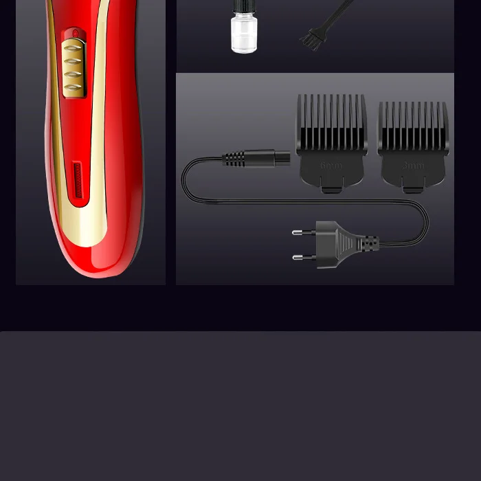 KEMEI триммер для волос из углеродистой стали с европейской вилкой перезаряжаемая