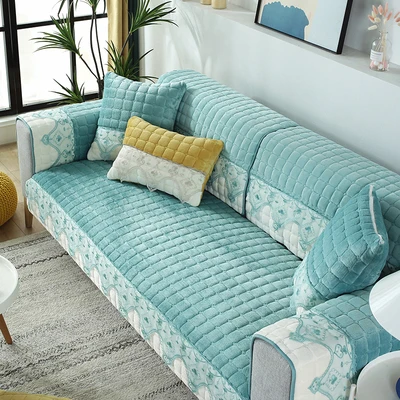 Плюшевый чехол для дивана защитный нескользящий бархатный гостиной полотенце l