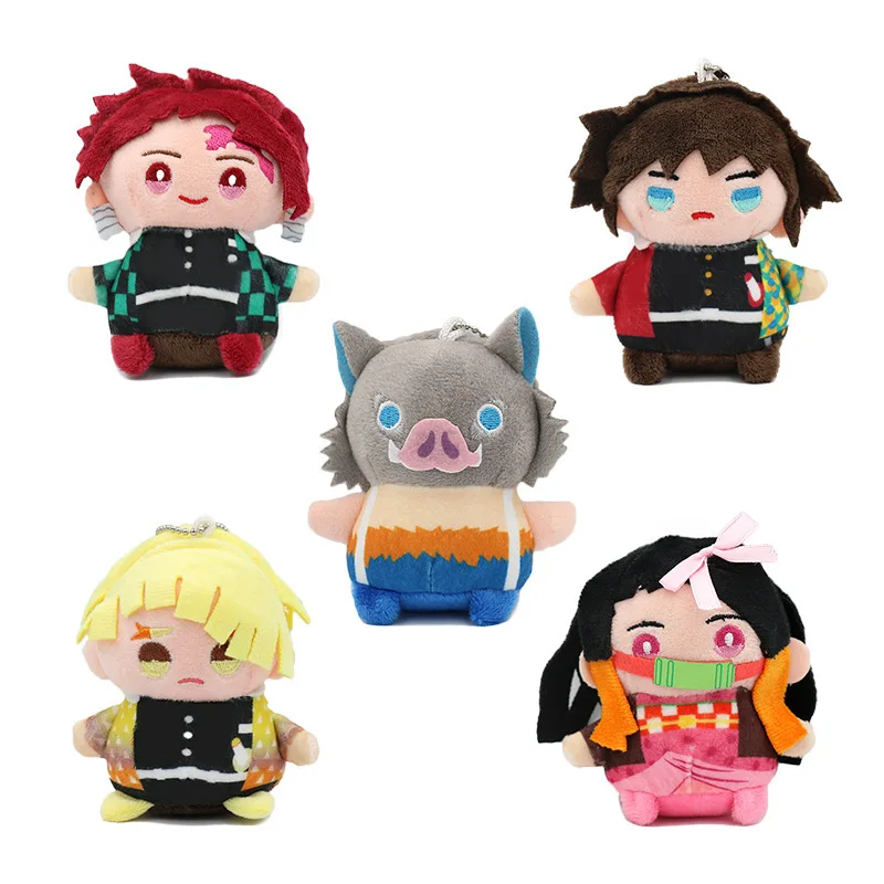 

New 10cm Japan Anime Demon Slayer Plush Toys Doll Kimetsu No Yaiba Agatsuma Zenitsu Nezuko Hashibira Figure Toys Kids Gift