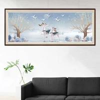 5d diamond embroidery deer animals full round square diamond painting winter scenery mosaic rhinestones pictures home decoration