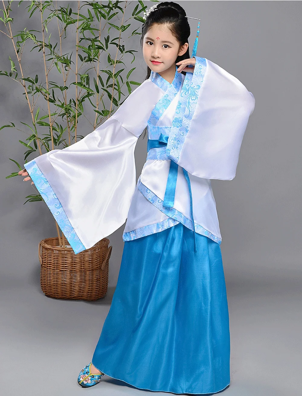 Маскарадный костюм принцессы на Хэллоуин в китайском стиле голубое фиолетовое