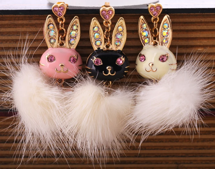 BALANBIU Большая распродажа милые разноцветные эмалированные плюшевые серьги-капли