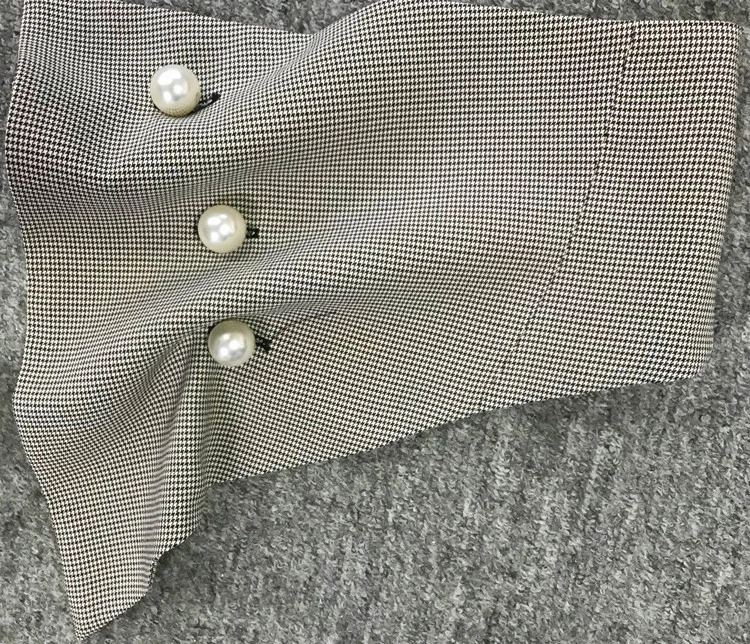 Модный ремень в клетку с трехмерной жемчужной пряжкой винтажный тонкий женский