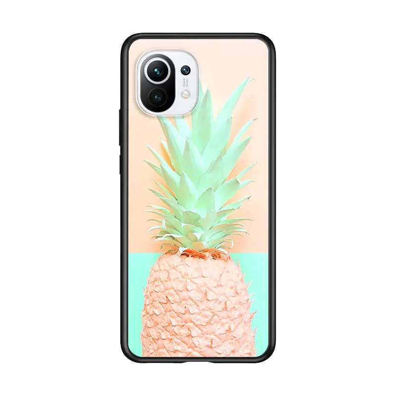 

Colorful Pineapple for Xiaomi Mi 11 10T Note 10 Ultra 5G 9 9T SE 8 A3 A2 A1 6X Pro Play F1 Lite 5G Black Phone Case