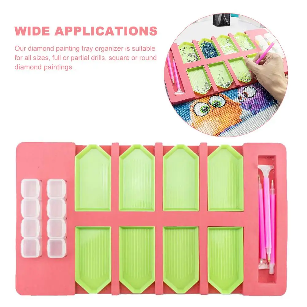 

Tools Kits Point Drill Pen Beading Storage Tray Organizer Multi-Boat Holder Containers Embroidery Accessories
