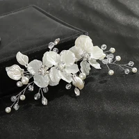 1pcs mujer bridal crystal pearl flower hair clip floral style barrette bride hair jewelry bridesmaid wedding hair accessories