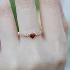 Милые изящные кольца Double Fair для женщин с красным Цирконом и крошечным сердцем, корейские аксессуары, свадебные украшения для подруги, оптовая продажа, KAR272