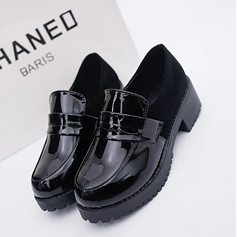 Милая женская обувь в стиле &quotЛолита&quot кожаные туфли с круглым носком японская