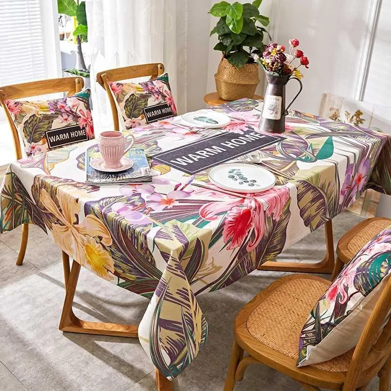 Водонепроницаемая скатерть с тропическими банановыми листьями декоративное
