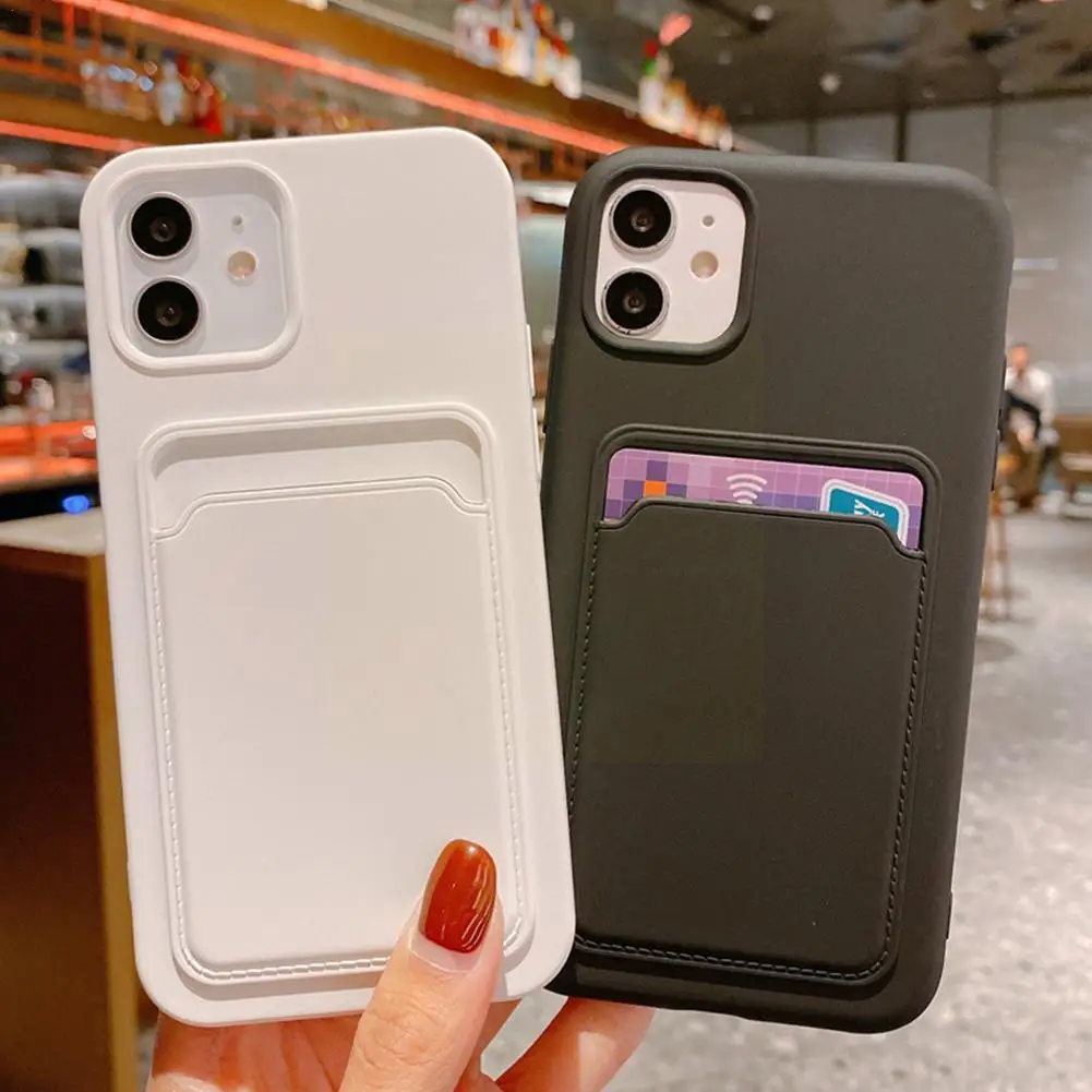 

For 13 Pro Max Silicone Soft Tpu Cover For 13 Mini Aifon 13pro 13mini Camera Shockproof Card Wallet Back C8t3