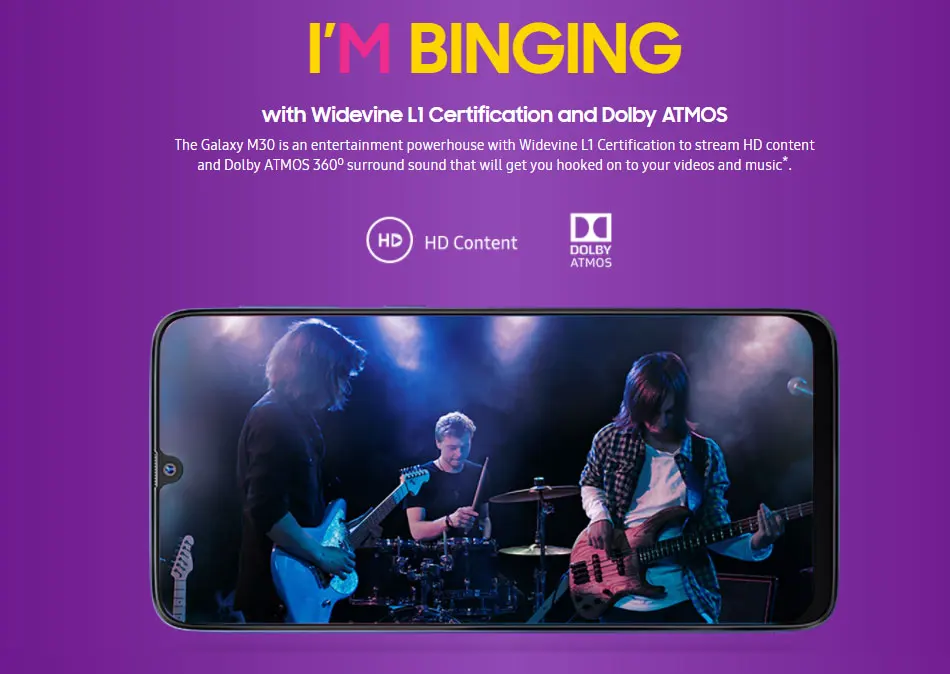 Совершенно глобальный samsung Galaxy M30 M305F/DS мобильный телефон с двумя sim-картами 5000 мАч 6," Exynos 7904 4 Гб 64 ГБ 3 тыловая камера 4G смартфон