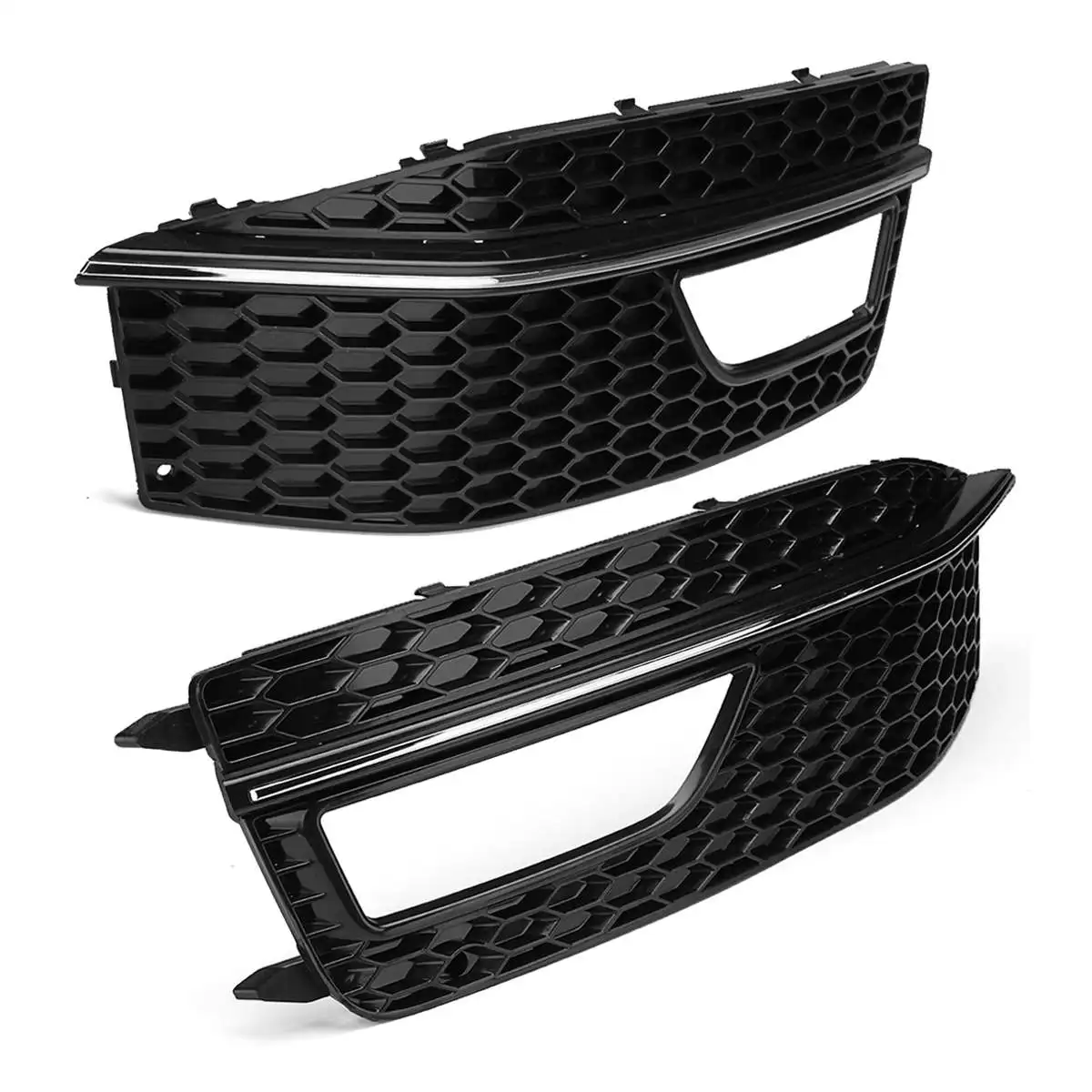 Black Car Front Bumper Fog Light Grill Cover For Audi A4 B8 S4 S-line Facelift 2012-2015 Grille | Автомобили и мотоциклы