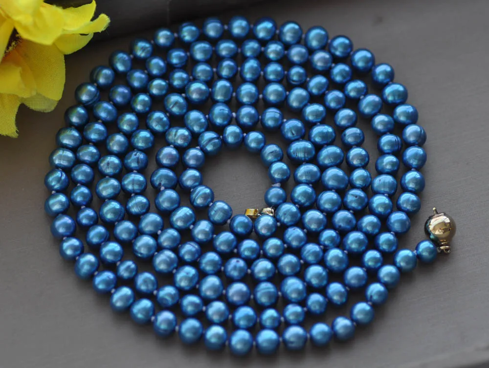 

Ожерелье из пресноводного жемчуга MCT · STAR Z11083, 50 дюймов, 8 мм, синее круглое