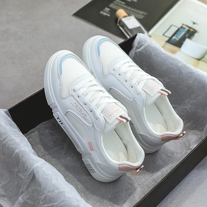 

Туфли женские на тонкой толстой подошве, Повседневные Дышащие, маленькие белые, лето 2021