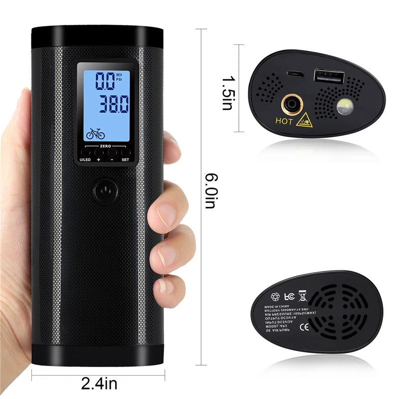 

WEST BIKING Bike Electric Inflator Car Air Pressure Bicycle Pump Rechargeable Cycling Tire Pump MTB Road Bike Car Air Inflator