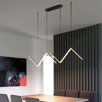 nordic gold line led chandelier minimalist design for living room bedroom kitchen creative art wall suspension light fixtures