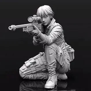 

Resin Figure Unpainted Model Soldier Garage Kit 1/35 High Cold Female Sniper Female Soldier GK Hand-made Full Body Model