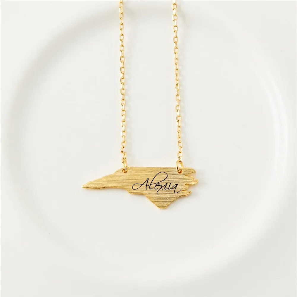 Ожерелье с картой на заказ модные ювелирные изделия из нержавеющей стали