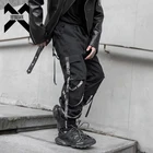 Мужские брюки-шаровары с лентами 11 BYBB'S DARK, модная уличная одежда в стиле панк, хип-хоп, повседневные джоггеры, брюки для танцев DG254