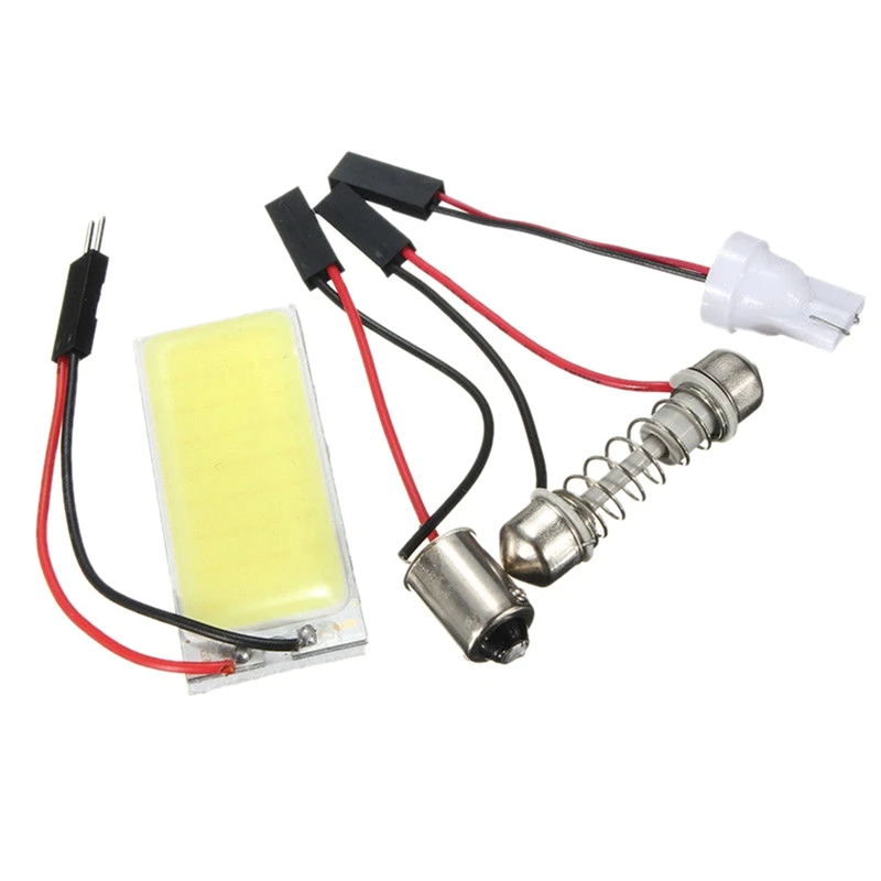 

Light Panel 24 COB LED Panel DC 12V White & T10 501 W5W BA9S Festoon Dome Interior 36 LED COB Adapter Panel Light Bulb