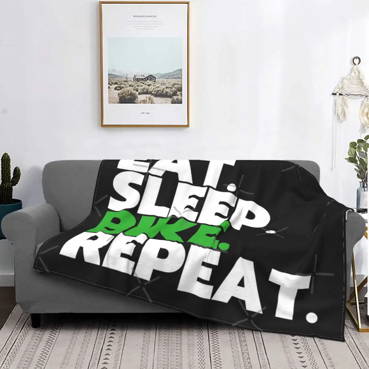

Eat Sleep Bike-Manta a cuadros con капуча, colcha para cama, colcha de verano