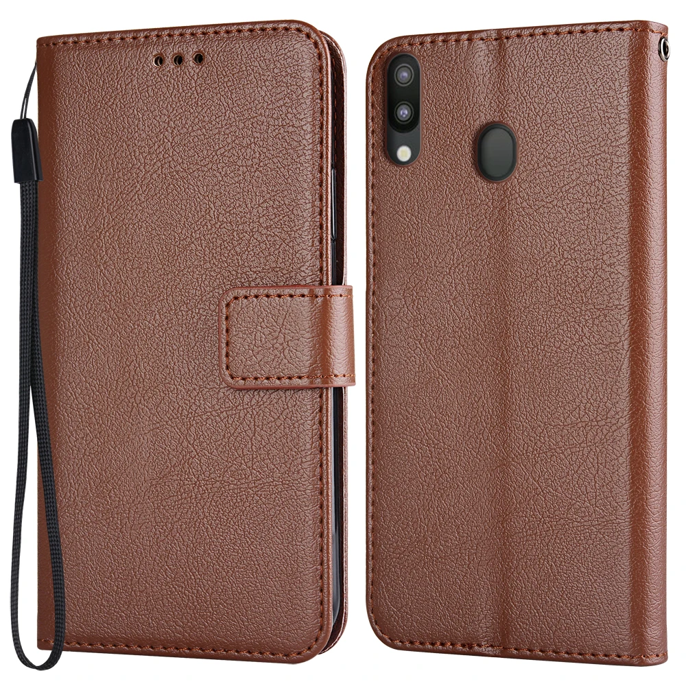 Кожаный чехол книжка для Samsung Galaxy M20 M205 M205F SM M205FN винтажный Чехол бумажник телефона