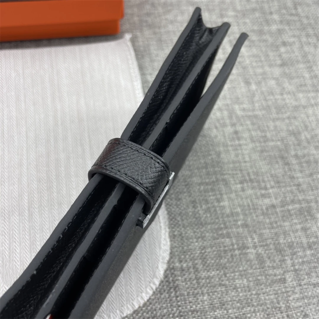 

Women Luxury Fashion Genuine Leather Chain Purse Man Designer Brand Wallet Unisex Mini Solid Color Clutch Holders Bag New 2021