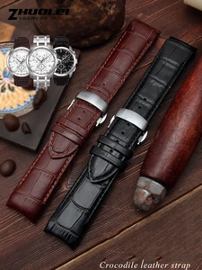 Ремешок из натуральной кожи с закругленным концом для часов T-issot T035, сменный браслет с застежкой-бабочкой, 22 мм 23 мм 24 мм