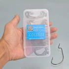 Рыболовные крючки, 50 шт.кор., с широким кривошипом, из углеродистой стали, офсетный рыболовный крючок для ловли карпа, окуня, с бородкой, 6 #-50 # для Мягкая приманка в виде червей
