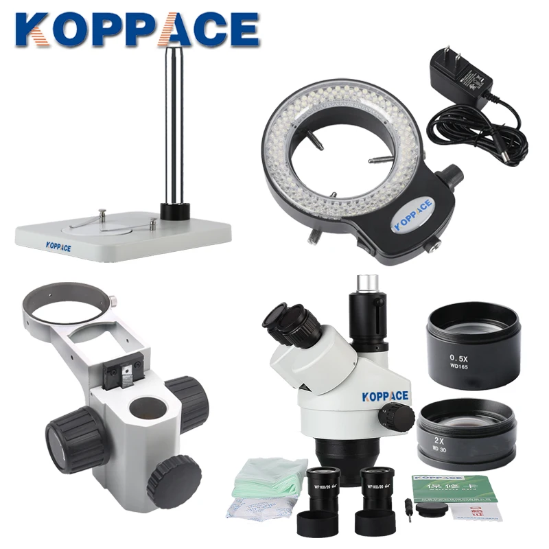 KOPPACE тринокуляр стерео микроскоп WF10X/20 окуляры 3.5X 90X мобильный телефон ремонт