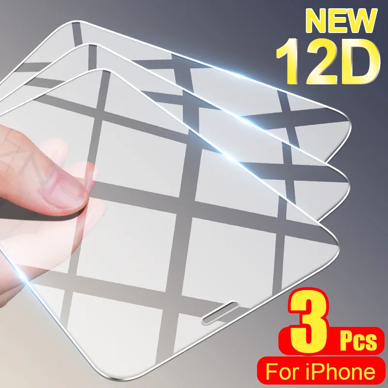 

3Pcs Tempered Glass For iPhone 7 8 6 6s Plus SE 2020 Screen Protector For iPhone 12 11 Pro X XR XS Max 12 Mini Protective Glass